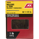Ace 1-1/2 in. Finishing Black Coating Steel Nail Brad Head 1 lb