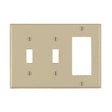 Leviton Ivory 3 gang Thermoset Plastic Decorator/Toggle Wall Plate 1 pk