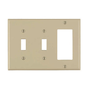 Leviton Ivory 3 gang Thermoset Plastic Decorator/Toggle Wall Plate 1 pk