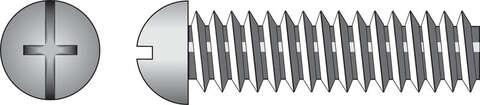 HILLMAN No. 6-32 X 3/8 in. L Combination Round Head Zinc-Plated Steel Machine Screws 100 pk