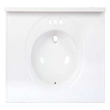 Arstar Standard Cultured Marble Bathroom Sink 37 in. W X 22 in. D White