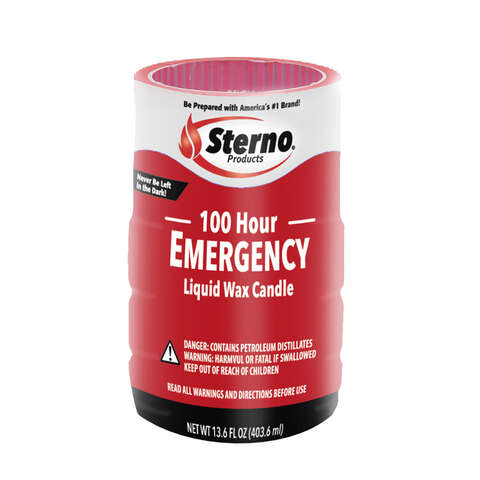 Sterno 100 Hour Emergency Soft Light Candles 5.5 in. H X 3.5 in. W X 3.5 in. L 13.6 oz 1 pk, Pack of 4