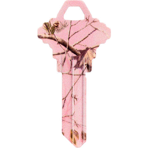 HILLMAN RealTree Pink House/Office Universal Key Blank SC1 Single, Pack of 6