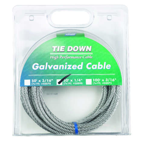 Tie Down Engineering Galvanized Steel 1/4 in. D X 50 ft. L Aircraft Cable