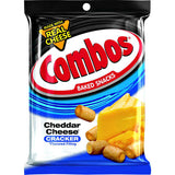 Combos Baked Snacks Cheddar Cheese Filled Crackers 6.3 oz Packet, Pack of 12
