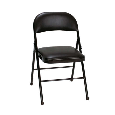 Cosco Black Vinyl Folding Chair 1 pk, Pack of 4
