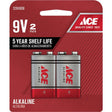 Ace 9-Volt Alkaline Batteries 2 pk Carded
