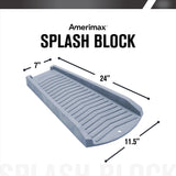 Amerimax 3014-12 Splash Block, 24 in L, 11-1/2 in W, Slate Gray, Polypropylene