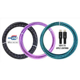 GetPower Assorted Braided Lightning to USB-C For Apple iPod, iPhone, iPad 10 ft. L, Pack of 12