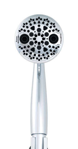Oxygenics PowerMassage Chrome ABS Plastic 5 settings Handheld Showerhead 1.75 gpm