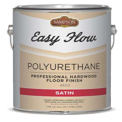 Sampson Easy Flow Satin Clear Hardwood Floor Finish 1 gal, Pack of 4
