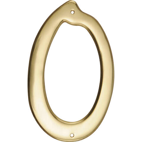 HILLMAN 4 in. Gold Brass Nail-On Number 0 1 pc, Pack of 3