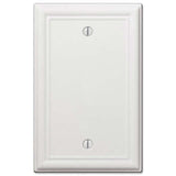 Amerelle Chelsea White 1 gang Stamped Steel Blank Wall Plate 1 pk