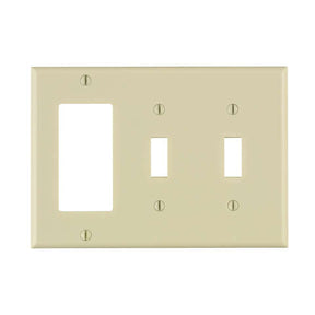 Leviton Light Almond 3 gang Thermoset Plastic Decorator/Toggle Wall Plate 1 pk