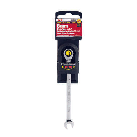 Ace Pro Series GearWrench 8 mm X 8 mm Metric Combination Wrench 5.53 in. L 1 pc