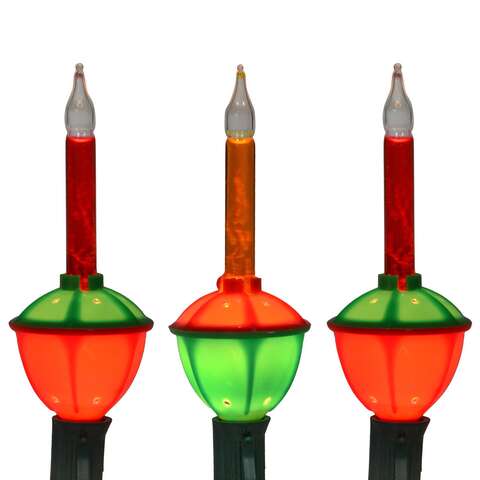 Celebrations Incandescent Bubble Green/Red 7 ct Novelty Christmas Lights 7 ft.