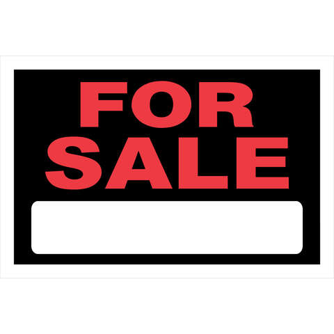 HILLMAN English Black For Sale Sign 8 in. H X 12 in. W, Pack of 6