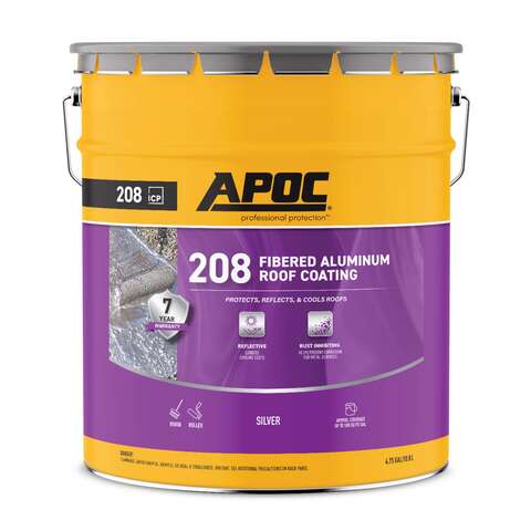 APOC High-Gloss Silver Fibered Aluminum Roof Coating 5 gal