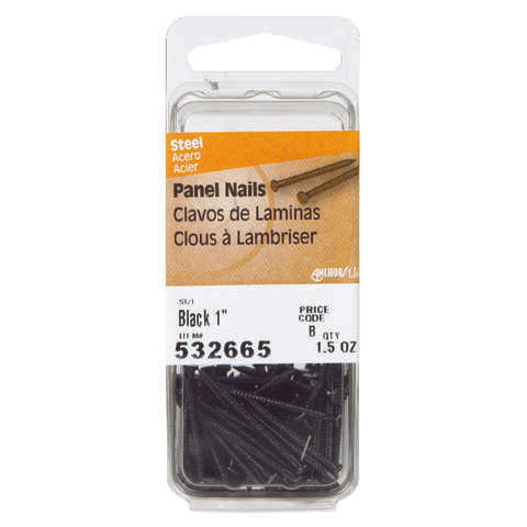 HILLMAN 1 in. Panel Steel Nail Large Head, Pack of 6