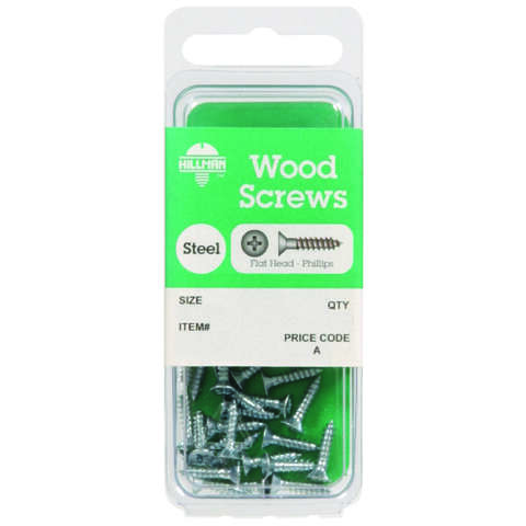 HILLMAN No. 10 X 2-1/2 in. L Phillips Zinc-Plated Coarse Wood Screws 6 pk, Pack of 10