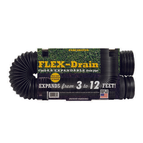 Flex-Drain 4 in. D X 12 ft. L Polypropylene Perforated Drain Pipe