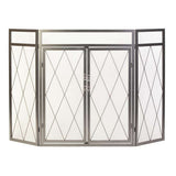Panacea Open Hearth Black Antique Steel Fireplace Screen
