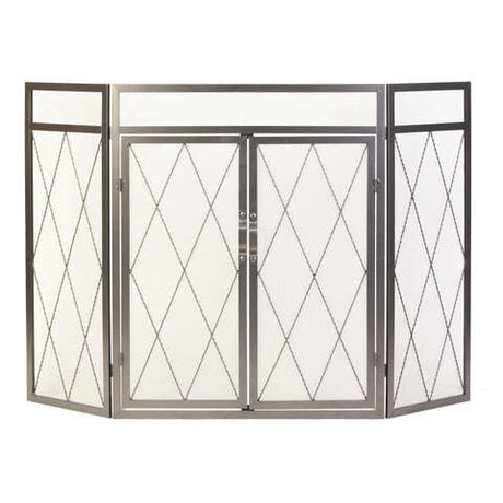 Panacea Open Hearth Black Antique Steel Fireplace Screen