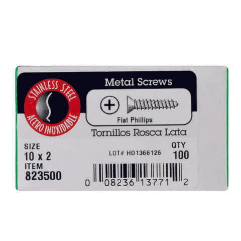 HILLMAN No. 10 X 2 in. L Phillips Flat Head Sheet Metal Screws 100 pk
