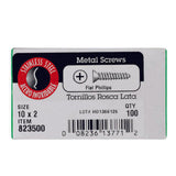 HILLMAN No. 10 X 2 in. L Phillips Flat Head Sheet Metal Screws 100 pk