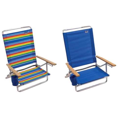 Rio Brands 5-Position Assorted Beach Folding Chair, Pack of 4