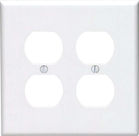 Leviton Midway White 2 gang Nylon Duplex Wall Plate 1 pk, Pack of 25