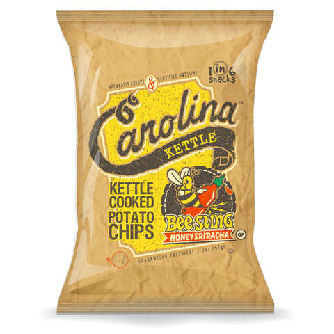 1 in 6 Snacks Carolina Honey Sriracha Kettle Cooked Potato Chips 2 oz Bagged, Pack of 20