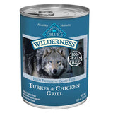 Blue Buffalo Wilderness All Ages Turkey and Chicken Dog Food Grain Free 12.5 oz, Pack of 12