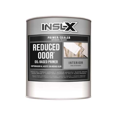 Insl-X Reduced Odor White Flat Oil-Based Alkyd Primer 1 qt, Pack of 4