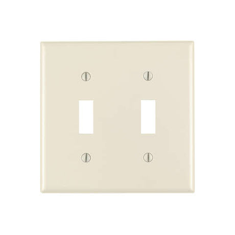 Leviton Almond 2 gang Plastic Toggle Wall Plate 1 pk