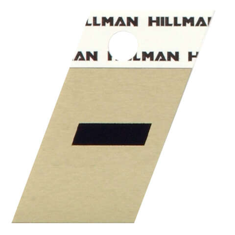 HILLMAN 1.5 in. Reflective Black Aluminum Self-Adhesive Special Character Hyphen 1 pc, Pack of 6
