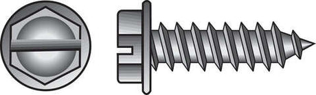 HILLMAN No. 10 X 1-1/4 in. L Slotted Hex Head Sheet Metal Screws 100 pk