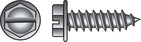 HILLMAN No. 10 X 1-1/4 in. L Slotted Hex Head Sheet Metal Screws 100 pk