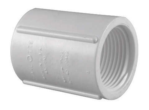 Charlotte Pipe Schedule 40 3/4 in. FPT X 3/4 in. D FPT PVC Coupling 1 pk, Pack of 25
