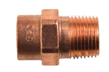 NIBCO 1/2 in. Copper X 3/8 in. D MIP Copper Pipe Adapter 1 pk