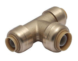 SharkBite Push to Connect 3/8 in. PTC X 3/8 in. D PTC Brass Reducing Tee