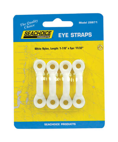 Seachoice Polished Nylon 1-7/8 in. L X 11/32 in. W Eye Straps 4 pk
