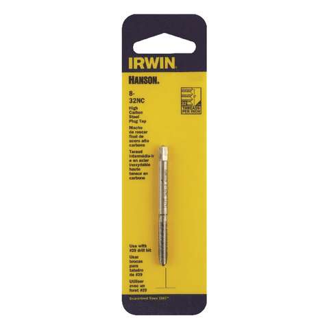 Irwin Hanson High Carbon Steel SAE Plug Tap 8 - 32 1 pc, Pack of 5