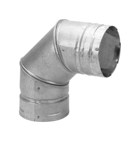 DuraVent 3 in. D X 3 in. D 90 deg Galvanized Steel Stove Pipe Elbow