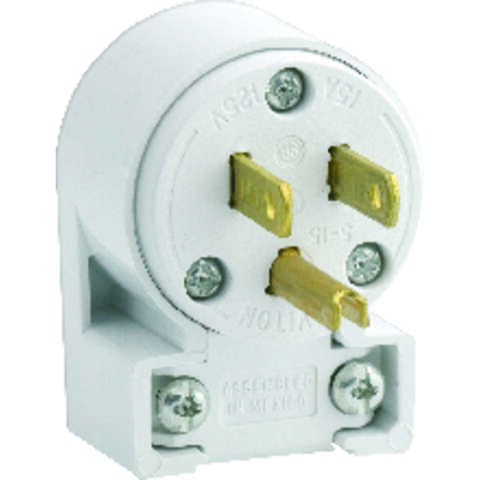 Leviton Commercial PVC Angle Blade Plug 5-15P 18-12 AWG 2 Pole 3 Wire