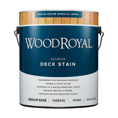 Ace Wood Royal Solid Tintable Flat Tint Base Medium Base Acrylic Latex Deck Stain 1 gal, Pack of 4