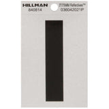 HILLMAN 3 in. Reflective Black Vinyl Self-Adhesive Letter I 1 pc, Pack of 6