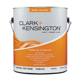 Clark+Kensington Semi-Gloss Tint Base Neutral Base Exterior Paint and Primer Exterior 1 gal, Pack of 4