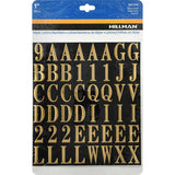 HILLMAN 1 in. Gold Vinyl Self-Adhesive Letter and Number Set 0-9, A-Z 112 pc, Pack of 6
